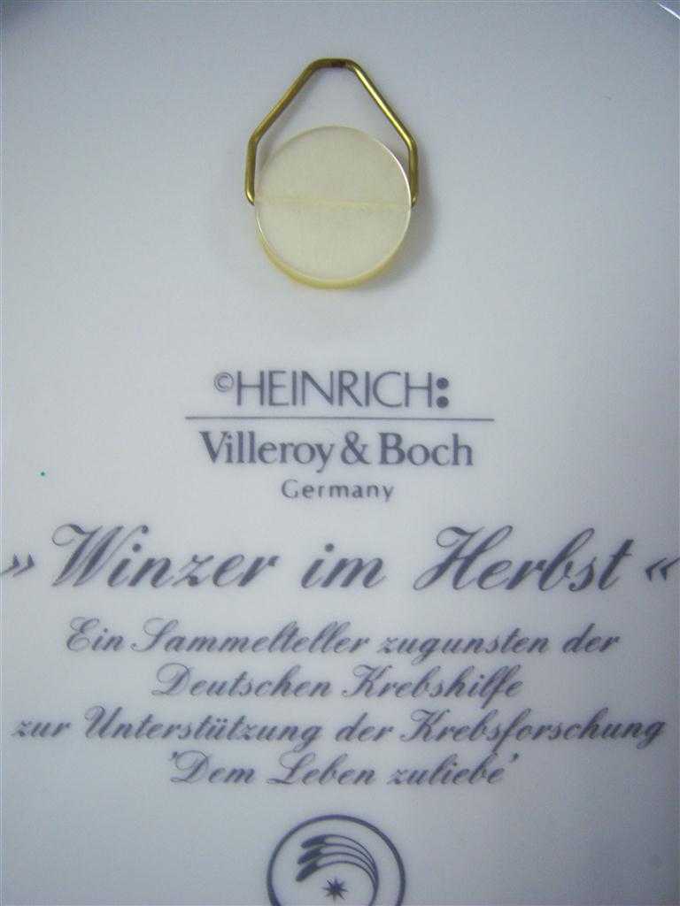[16072100144] Wandteller Villeroy & Boch Heinrich Sammelteller Winzer im Herbst gebraucht - sehr gut Bild 3
