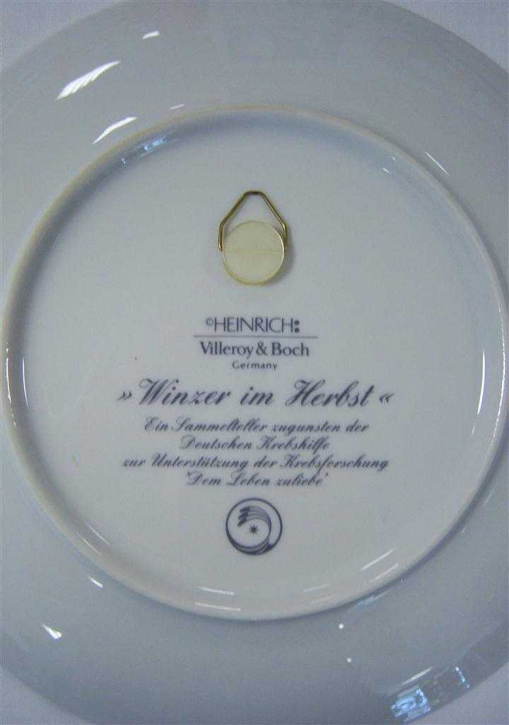 [16072100144] Wandteller Villeroy & Boch Heinrich Sammelteller Winzer im Herbst gebraucht - sehr gut Bild 4