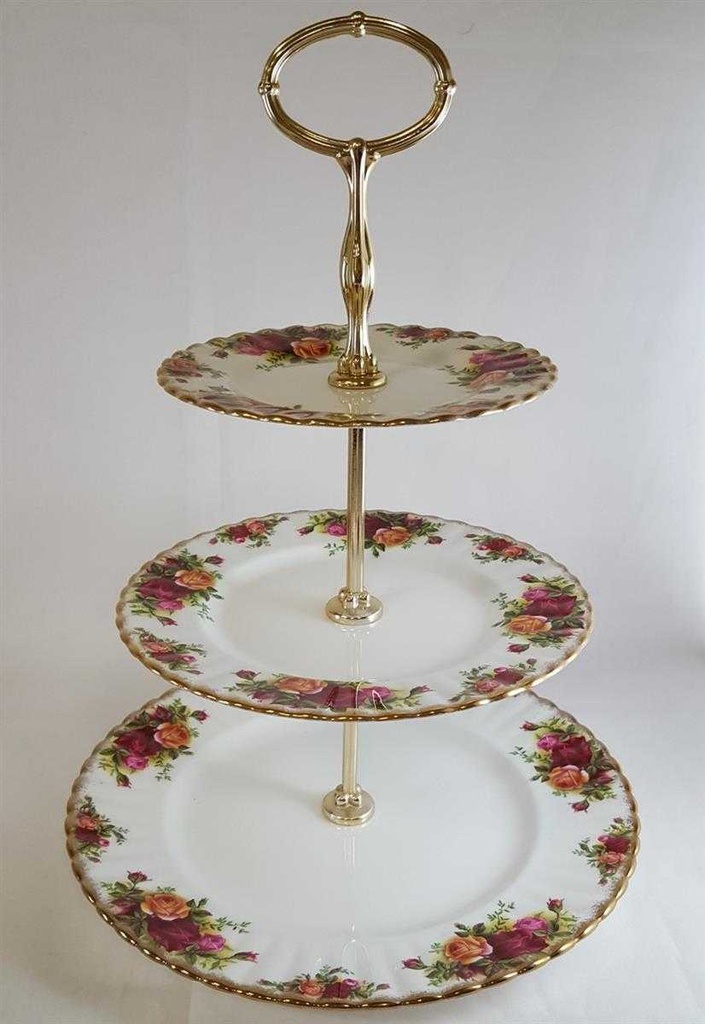 [16080900219] Etagere 3stöckig Royal Albert Old Country Roses gebraucht - sehr gut Bild 4