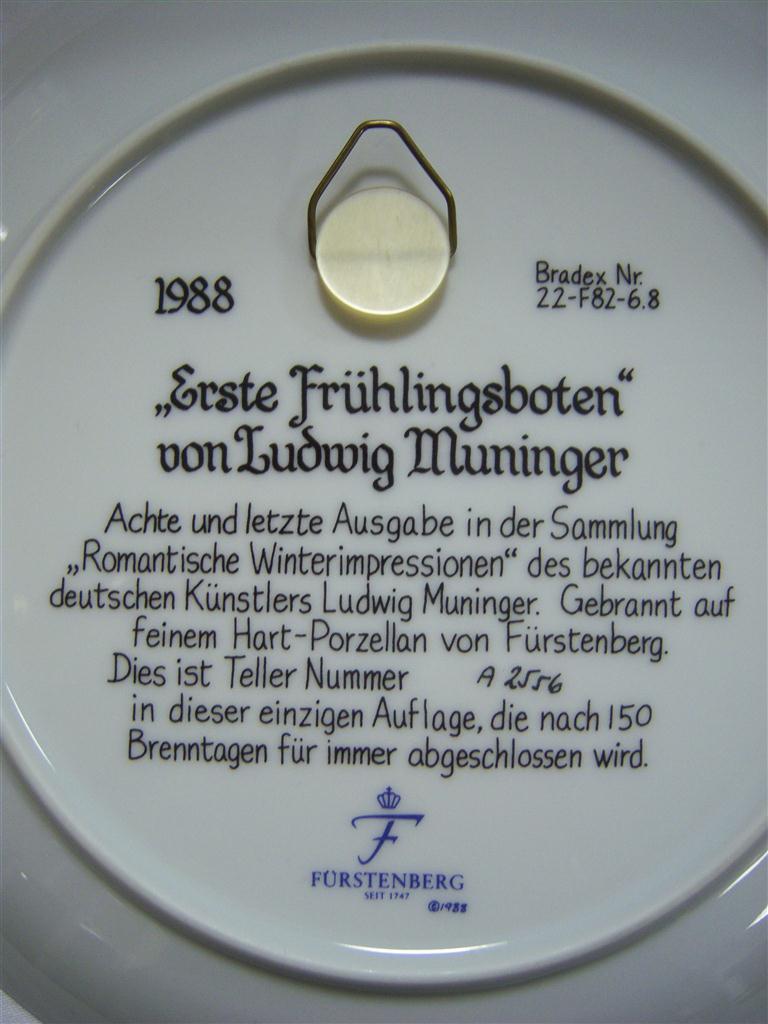 [16081100248] Sammelteller 19,3 cm Fürstenberg gebraucht - sehr gut Bild 3