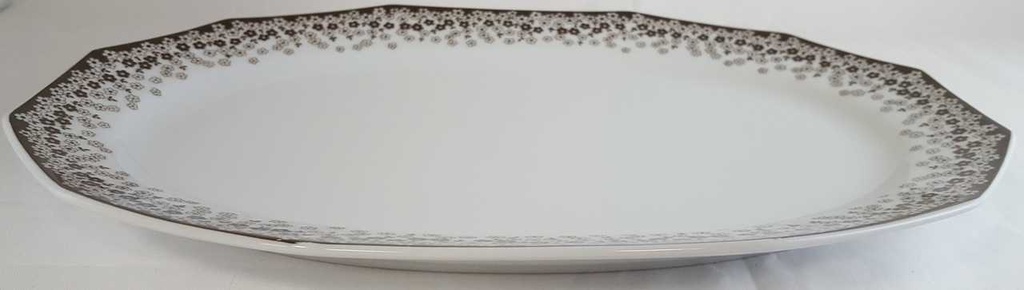 [16081300265] Servierplatte 32,5x22 cm Winterling Kirchenlamitz Florida braune Blümchen gebraucht - gut Bild 2
