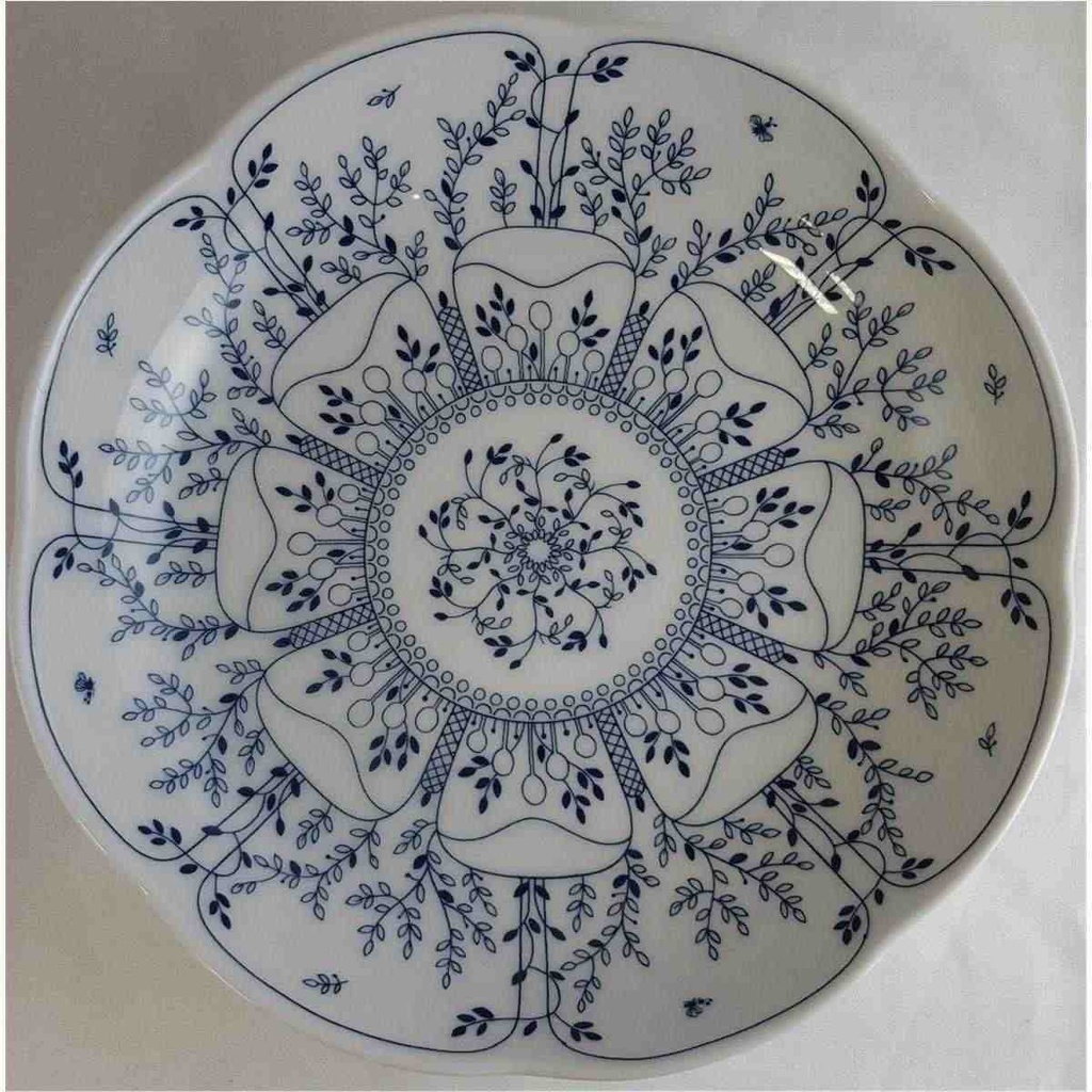 [16081800287] Gebäckschale 21 cm Tirschenreuth Fleur Blätterzauber Blau gebraucht - sehr gut Bild 2