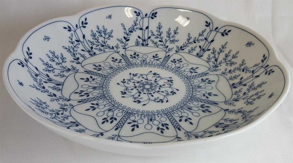 [16081800287] Gebäckschale 21 cm Tirschenreuth Fleur Blätterzauber Blau gebraucht - sehr gut Bild 3