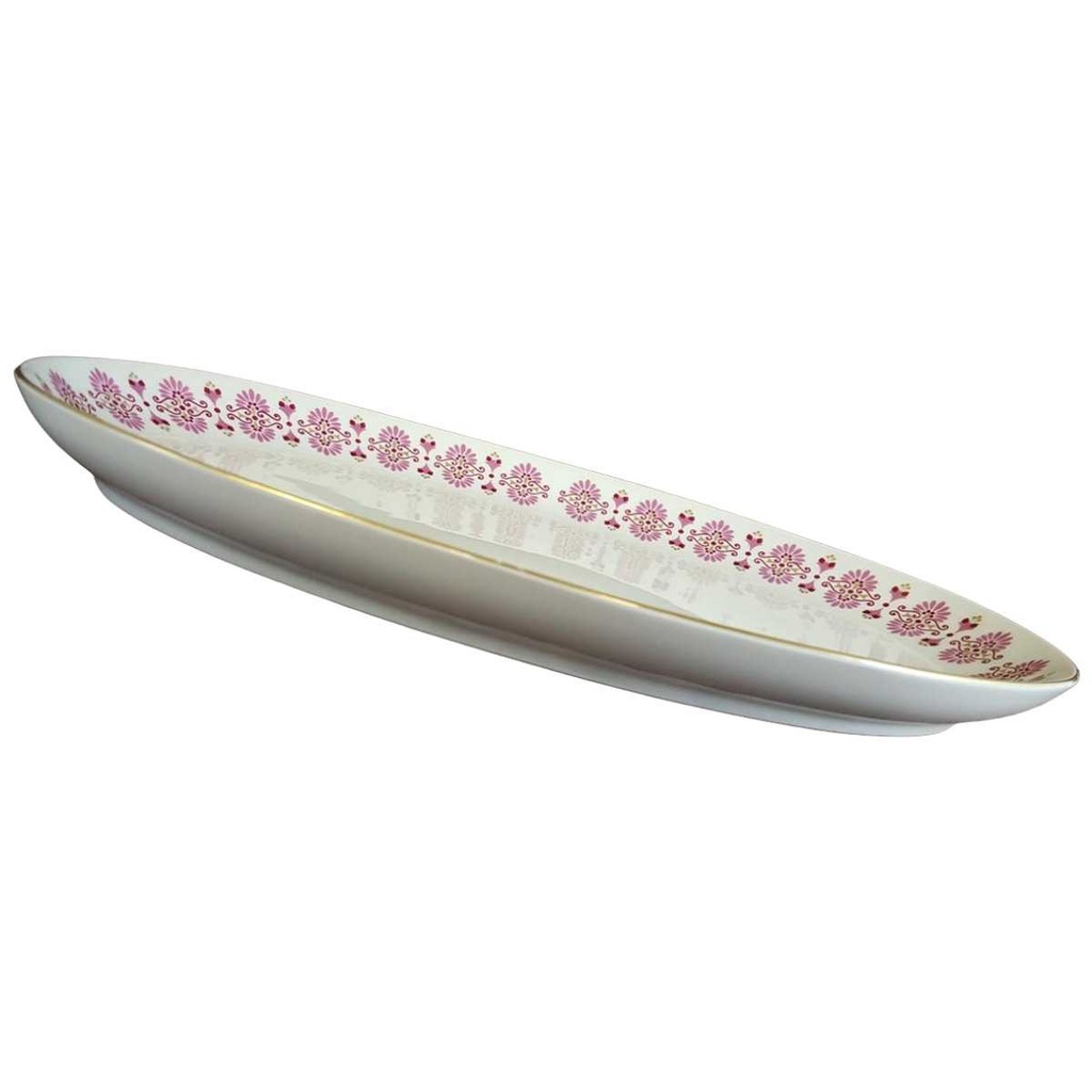 [16081800297] Servierplatte Speiseplatte Fleischplatte Steakplatte 32x21 cm Graf von Henneberg Pink Gold gebraucht - gut Bild 2