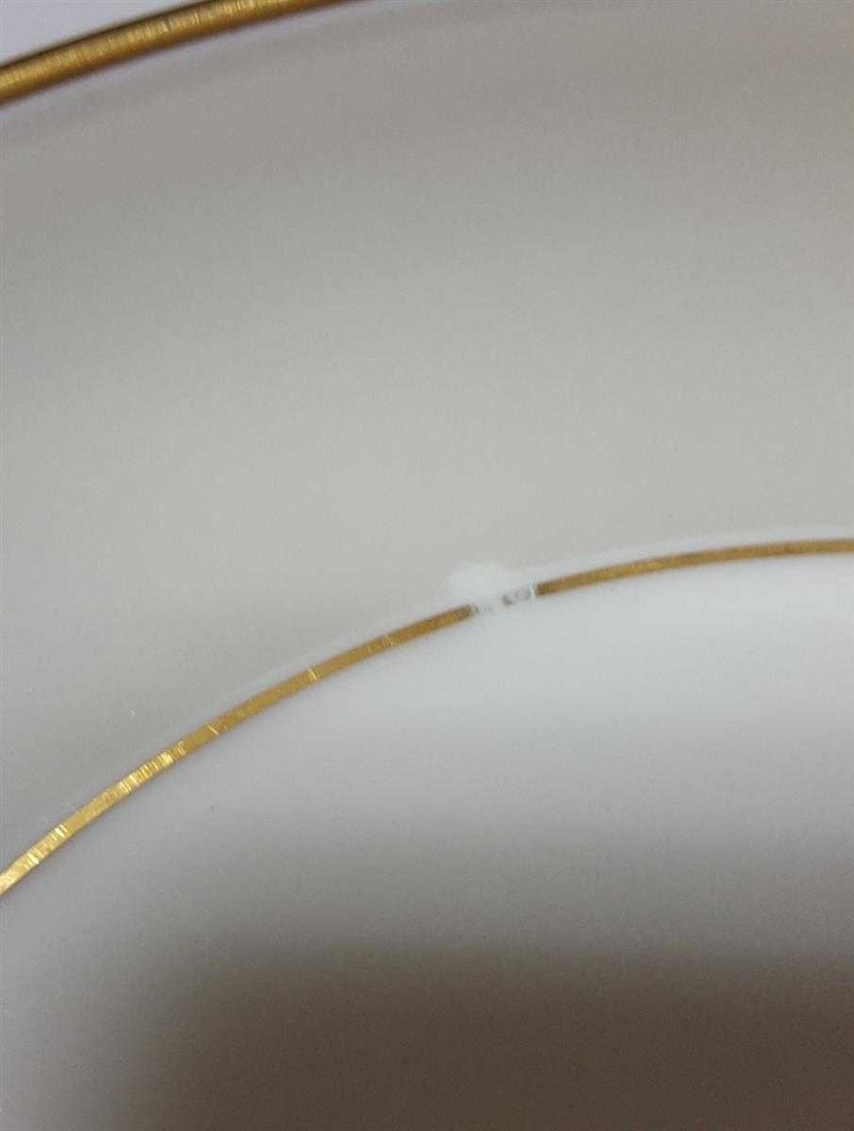 [16081900303] Untertasse für Kaffee Goldrand 13,5 cm Fürstenberg Alt Rose 02575 gebraucht - gut Bild 4