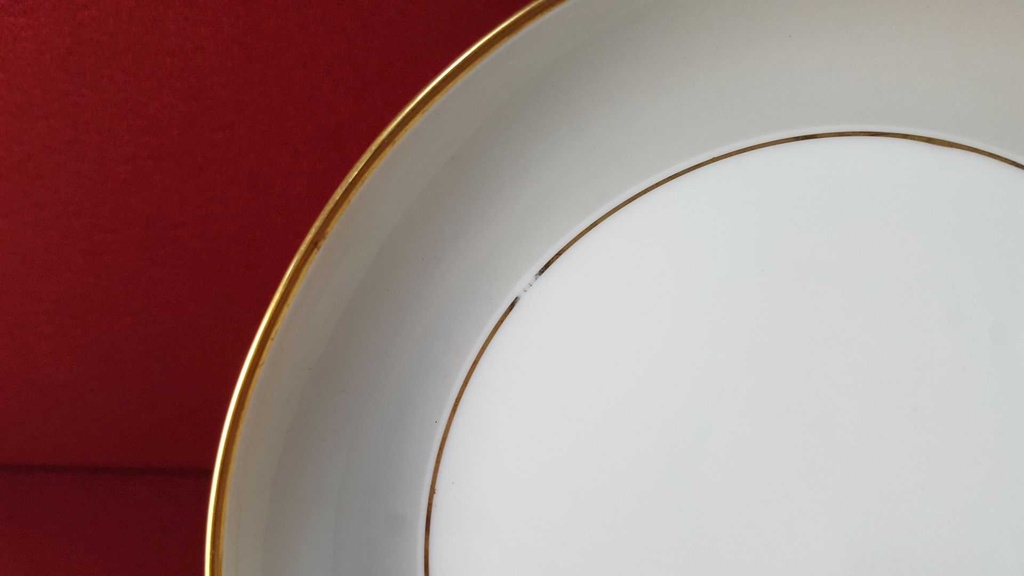 [16081900305] Kuchenteller Dessertteller Frühstücksteller Goldrand 18,2 cm Fürstenberg Alt Rose 02575 gebraucht - gut Bild 3