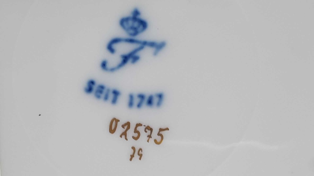 [16081900305] Kuchenteller Dessertteller Frühstücksteller Goldrand 18,2 cm Fürstenberg Alt Rose 02575 gebraucht - gut Bild 6