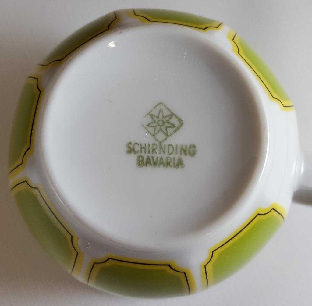 [16101396] Kaffeetasse Tasse Schirnding Bavaria Paris weiss grün gebraucht - sehr gut Bild 3