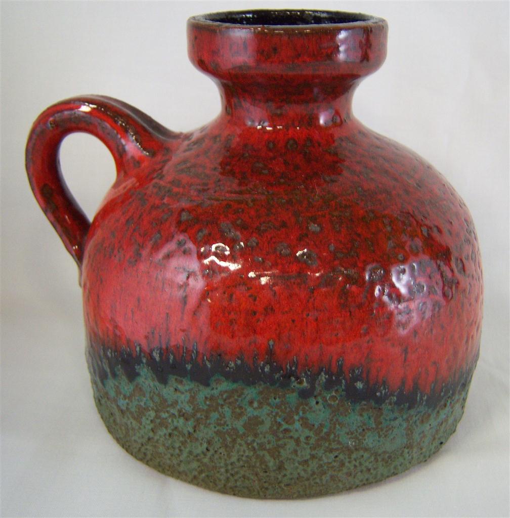 [161020137] Vase Blumenvase Henkelvase Henkelkrug 14,5 cm Fat Lava gebraucht - sehr gut Bild 2