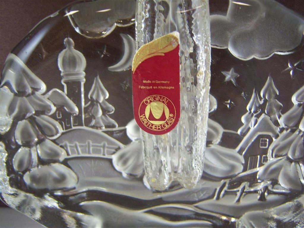 [161031217] Original Walther Glas Zweigvase mit Weihnachtsmotiv Bild 3