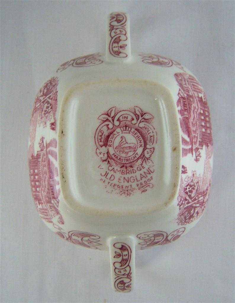 [161103250] Zuckerdose ohne Deckel Royal Sphinx Maastricht Old England Rot gebraucht - sehr gut Bild 4