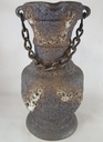 [161111325] Fat Lava Keramik Krug Vase Kanne mit Metallkette Handarbeit 70er Jahre Bild 3