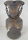 [161111325] Fat Lava Keramik Krug Vase Kanne mit Metallkette Handarbeit 70er Jahre Bild 4