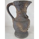 [161111325] Fat Lava Keramik Krug Vase Kanne mit Metallkette Handarbeit 70er Jahre Bild 5