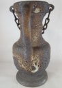 [161111325] Fat Lava Keramik Krug Vase Kanne mit Metallkette Handarbeit 70er Jahre Bild 6