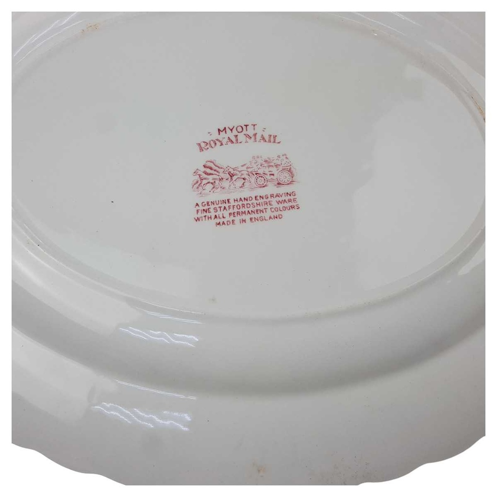 [1628888] Servierplatte 31,2x24,5 cm Myott Royal Mail Rot gebraucht - gut Bild 3
