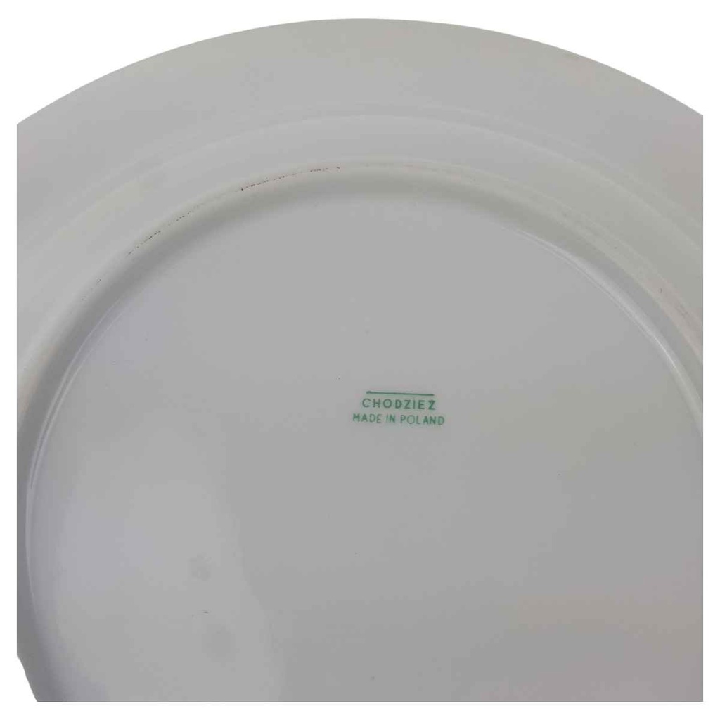 [1780535] Suppenteller 22,5 cm Chodziez Moosrose Goldrand gebraucht - akzeptabel Bild 3
