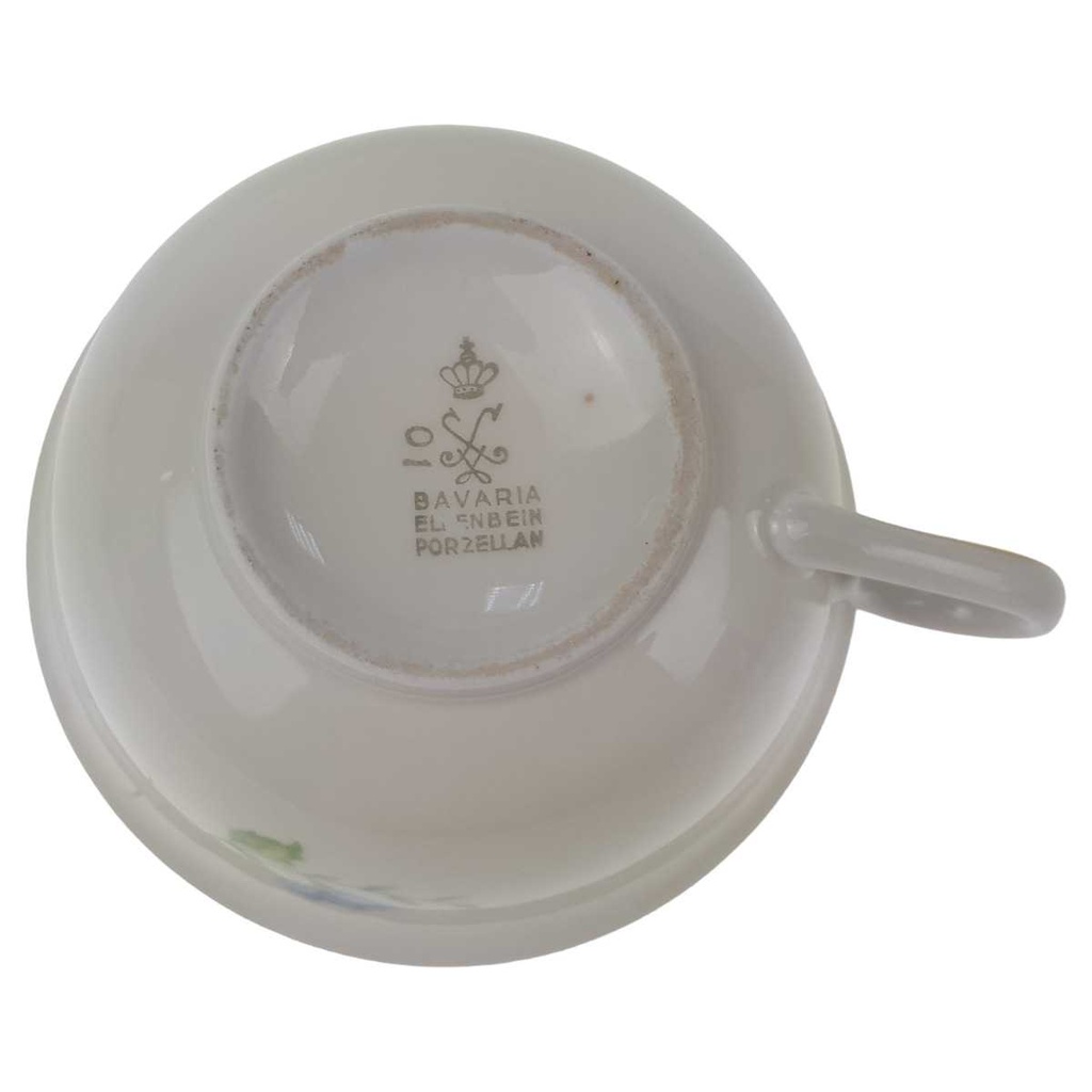 [1780541] Teetasse Schaller Bunte Blumen Goldrand gebraucht - sehr gut Bild 3