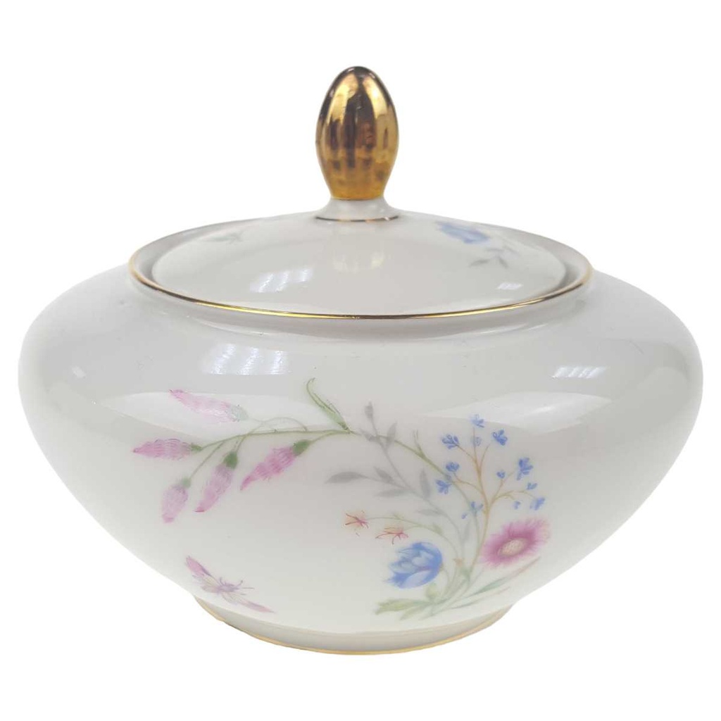 [1780546] Zuckerdose Schaller Bunte Blumen Goldrand gebraucht - sehr gut Bild 2