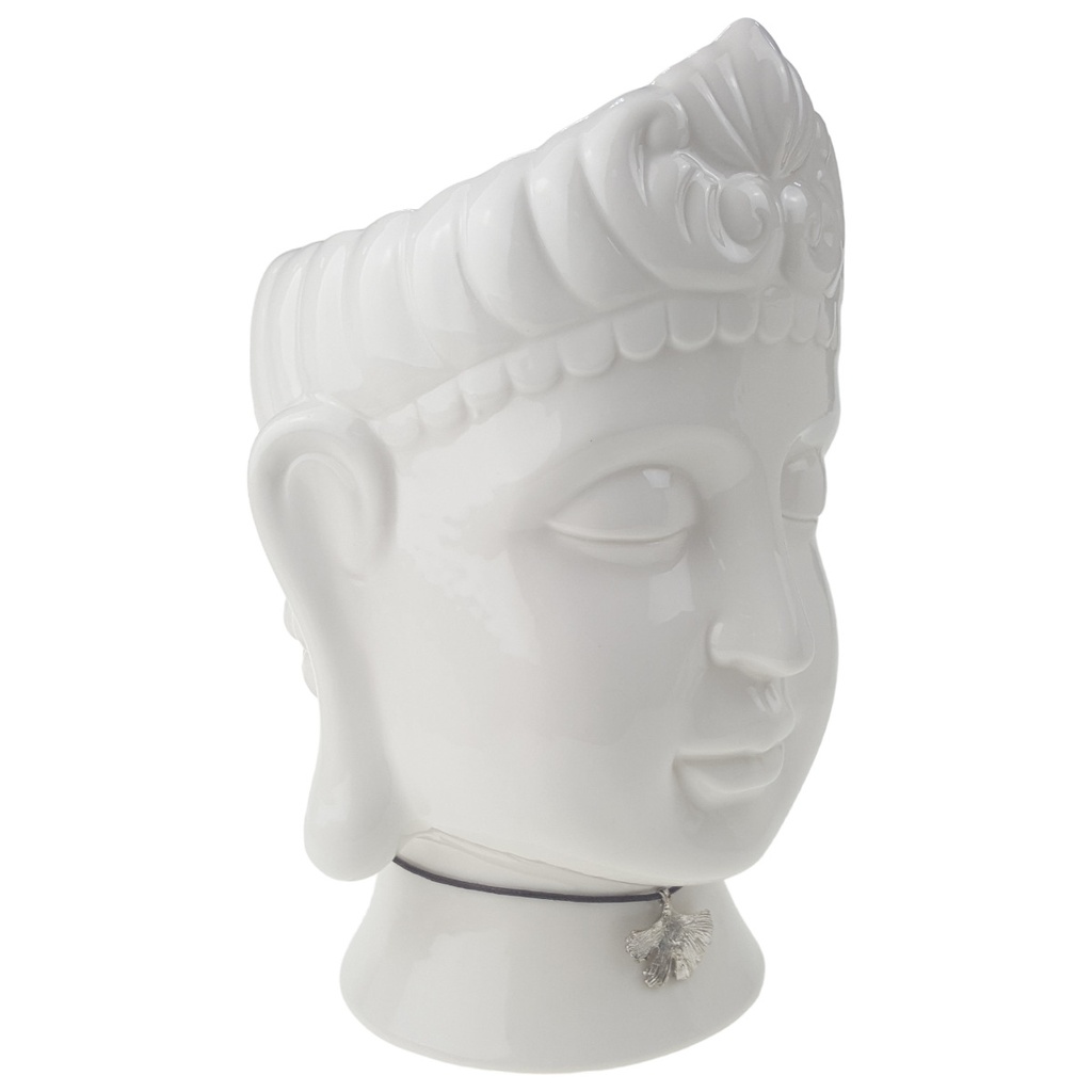 [1780672] Blumenübertopf Buddha-Kopf Gilde Dreamlight weiß H 24,5 cm Bild 2