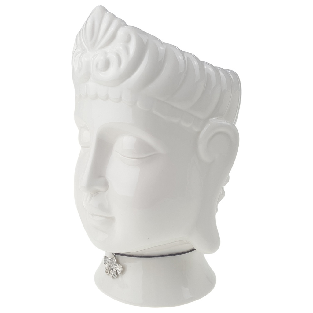 [1780672] Blumenübertopf Buddha-Kopf Gilde Dreamlight weiß H 24,5 cm Bild 3