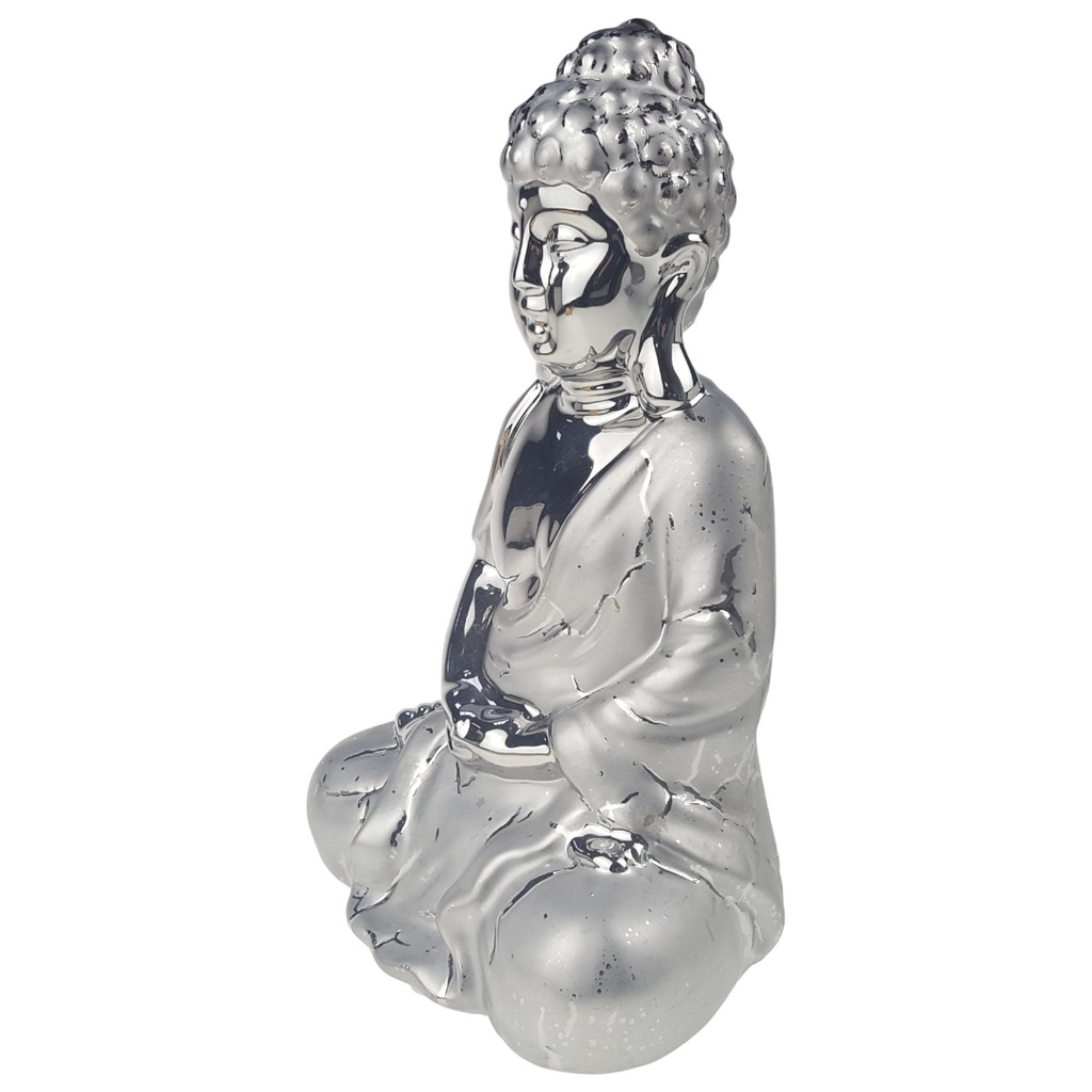 [1780680] Skulptur Figur Buddha sitzend Gilde Dreamlight Silber H 24,5 cm Bild 3