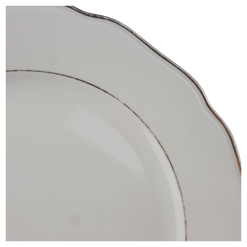 [1780695] Kuchenteller 18,5 cm Schaller Goldrand elfenbein Wellenrand Beige gebraucht - akzeptabel Bild 2