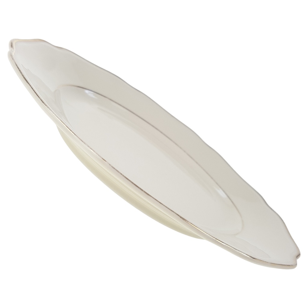 [1780695] Kuchenteller 18,5 cm Schaller Goldrand elfenbein Wellenrand Beige gebraucht - akzeptabel Bild 3