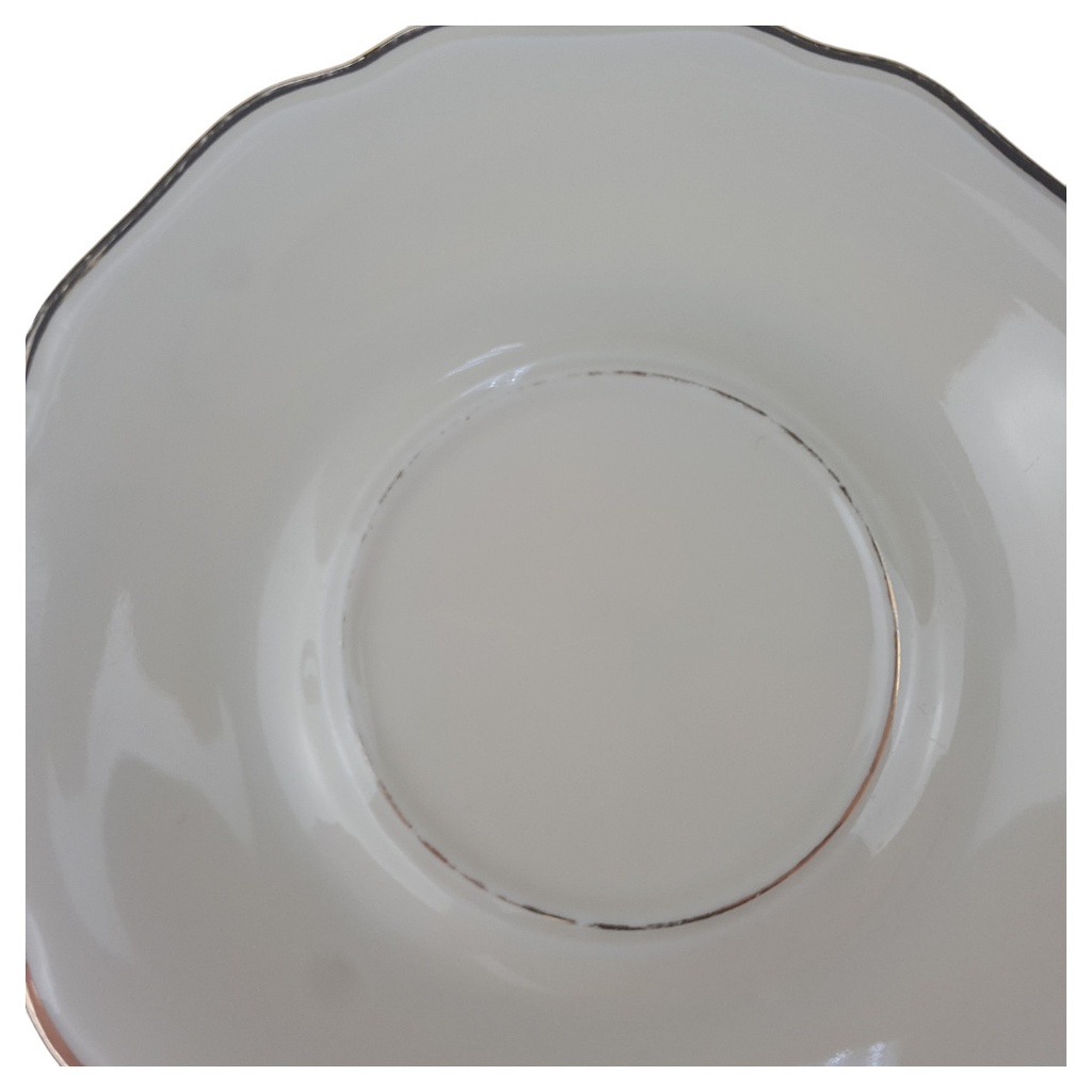 [1780698U] Untertasse für Tee 14,5 cm Schaller Goldrand elfenbein Beige gebraucht - gut Bild 4
