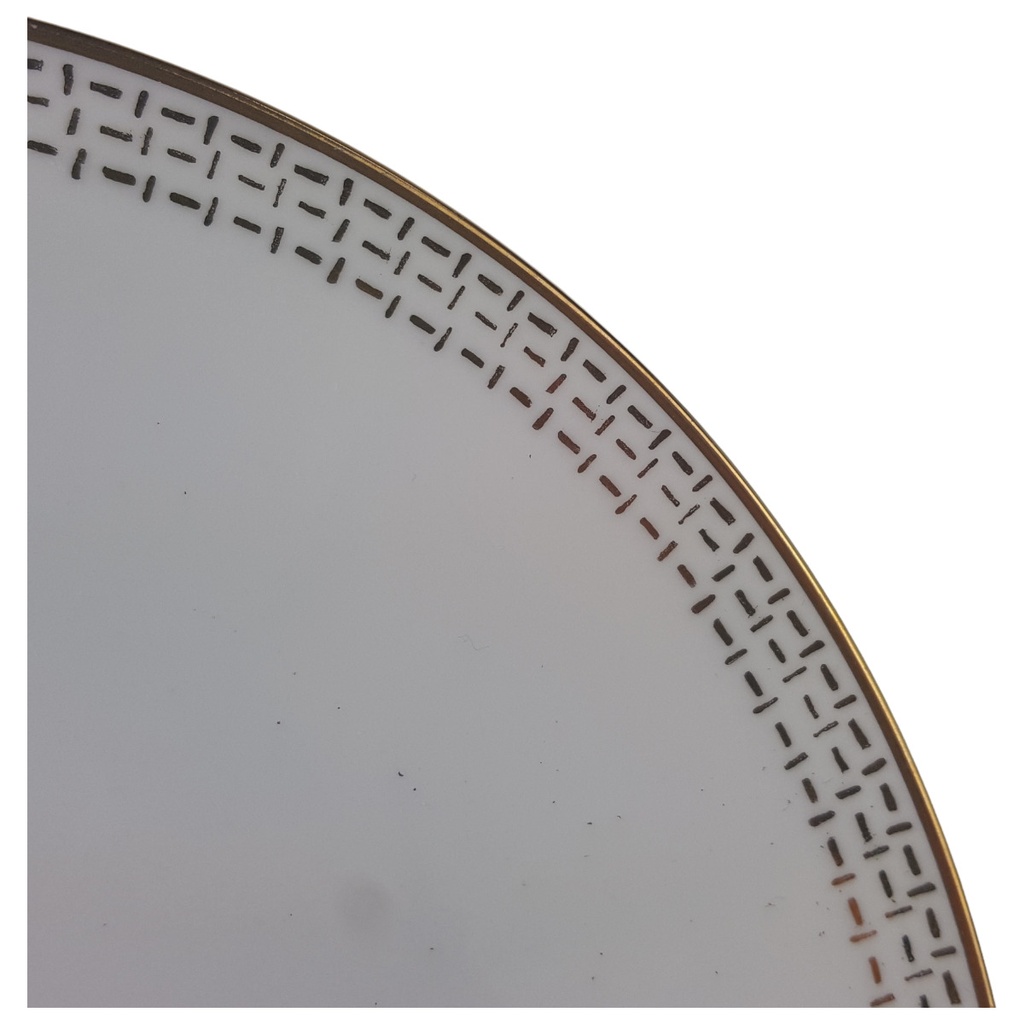 [1780711] Kuchenteller Goldrand 19 cm Schönwald Unbekannte Formen Goldene Striche gebraucht - sehr gut Bild 2
