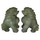 [1785165] Figur Skulptur 2er Set Jade Wächter Löwen Statuen Buchstützen schwer Bild 2