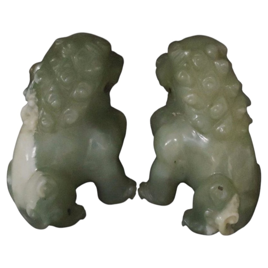 [1785165] Figur Skulptur 2er Set Jade Wächter Löwen Statuen Buchstützen schwer Bild 3