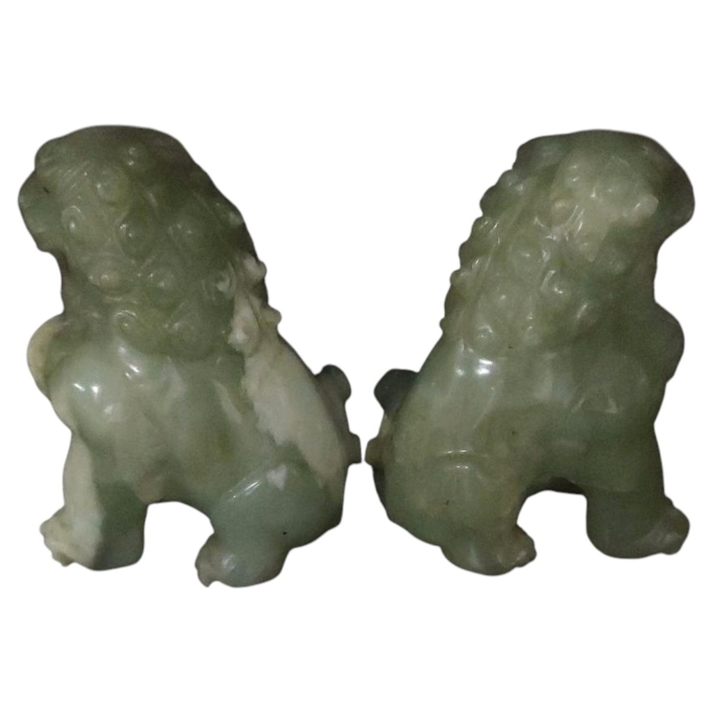 [1785165] Figur Skulptur 2er Set Jade Wächter Löwen Statuen Buchstützen schwer Bild 5