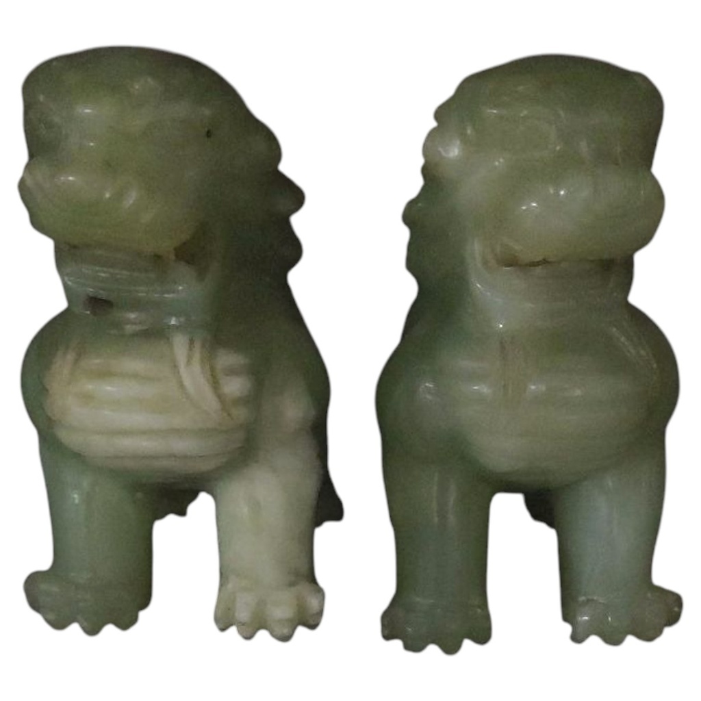 [1785165] Figur Skulptur 2er Set Jade Wächter Löwen Statuen Buchstützen schwer Bild 6