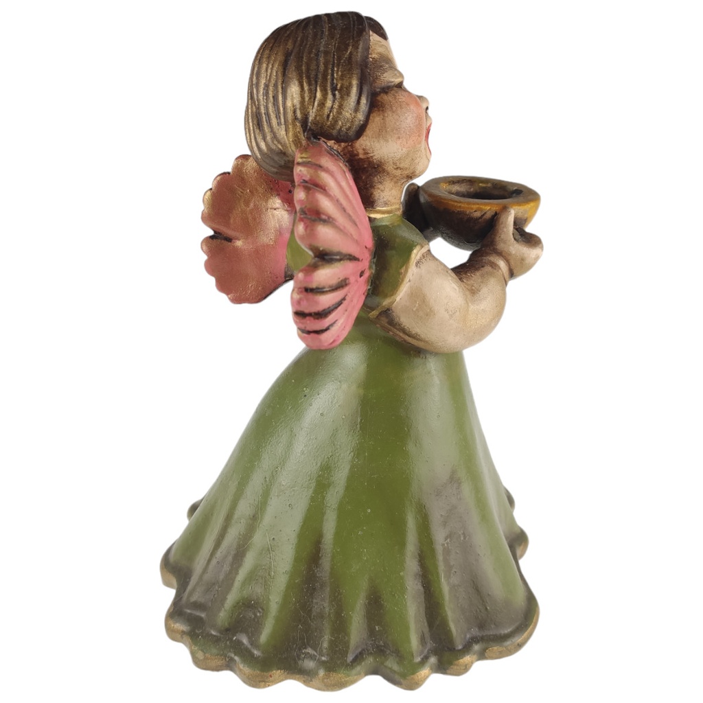 [1805953] Kerzenhalter Figur Skulptur Thun Bozener Engel grün rosa gold gebraucht - gut Bild 4