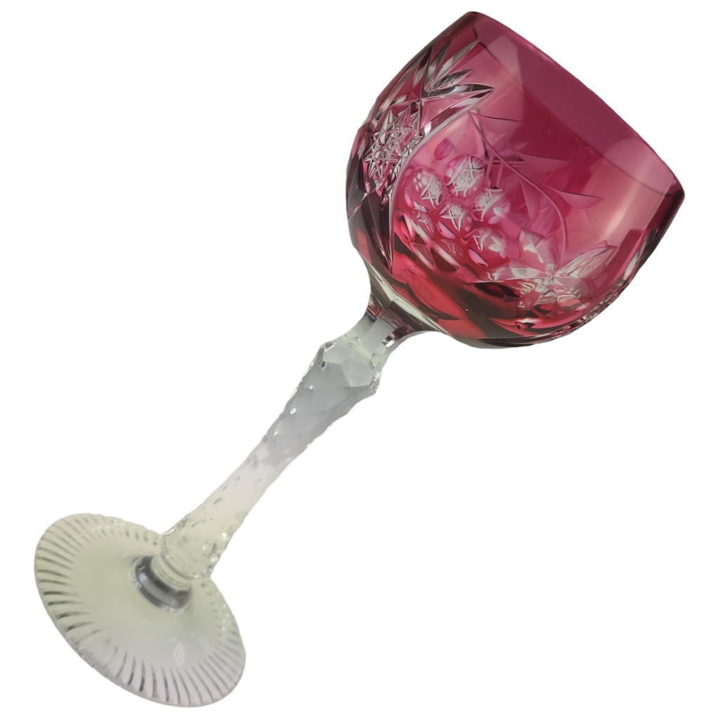 [1805974] Weinglas Weinrömer Römerglas Überfangglas Schleuderstern Rosa Goldrubin gebraucht - sehr gut Bild 2