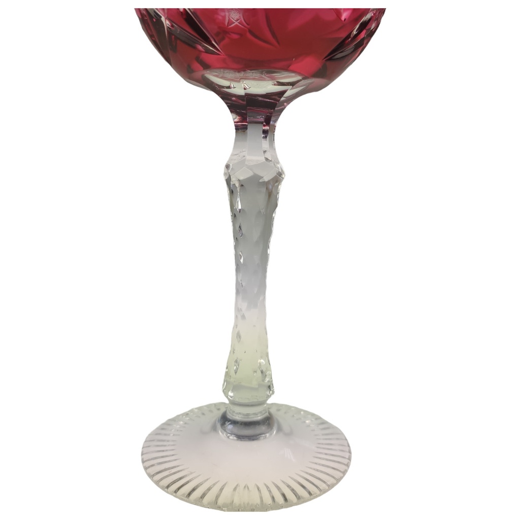 [1805974] Weinglas Weinrömer Römerglas Überfangglas Schleuderstern Rosa Goldrubin gebraucht - sehr gut Bild 3