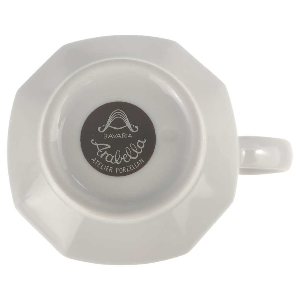 [1805984] Kaffeetasse D 7,9 cm H 6,2 Arabella Atelier Blumendekor Rosa-Grau Porzellan gebraucht-sehr gut Bild 3