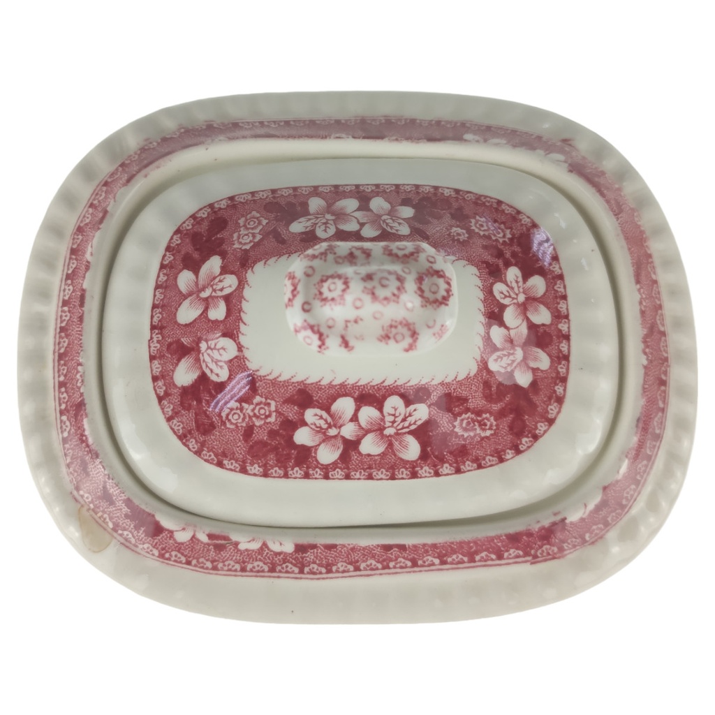 [1806013] Zuckerdose L 10,5 B 8,7 Spode Copeland Pink Tower Rot Keramik gebraucht-sehr gut Bild 2