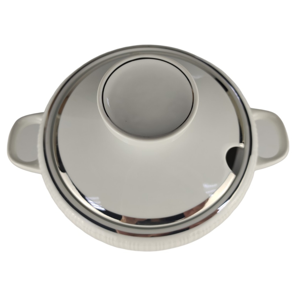 [1806085] Ragoutterrine 1,6 L H 15 L 22 B 16,7 Hutschenreuther Relief Platinrand Porzellan gebraucht-sehr gut Bild 3