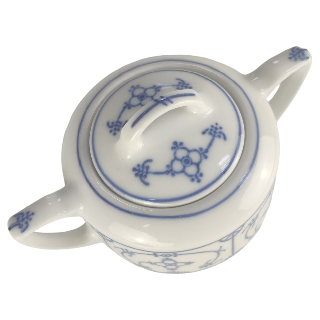 [1806168] Zuckerdose H 7,8 L 13,2 B 8,3 Jaeger & Co Indisch Blau Strohblume Porzellan gebraucht-sehr gut Bild 2