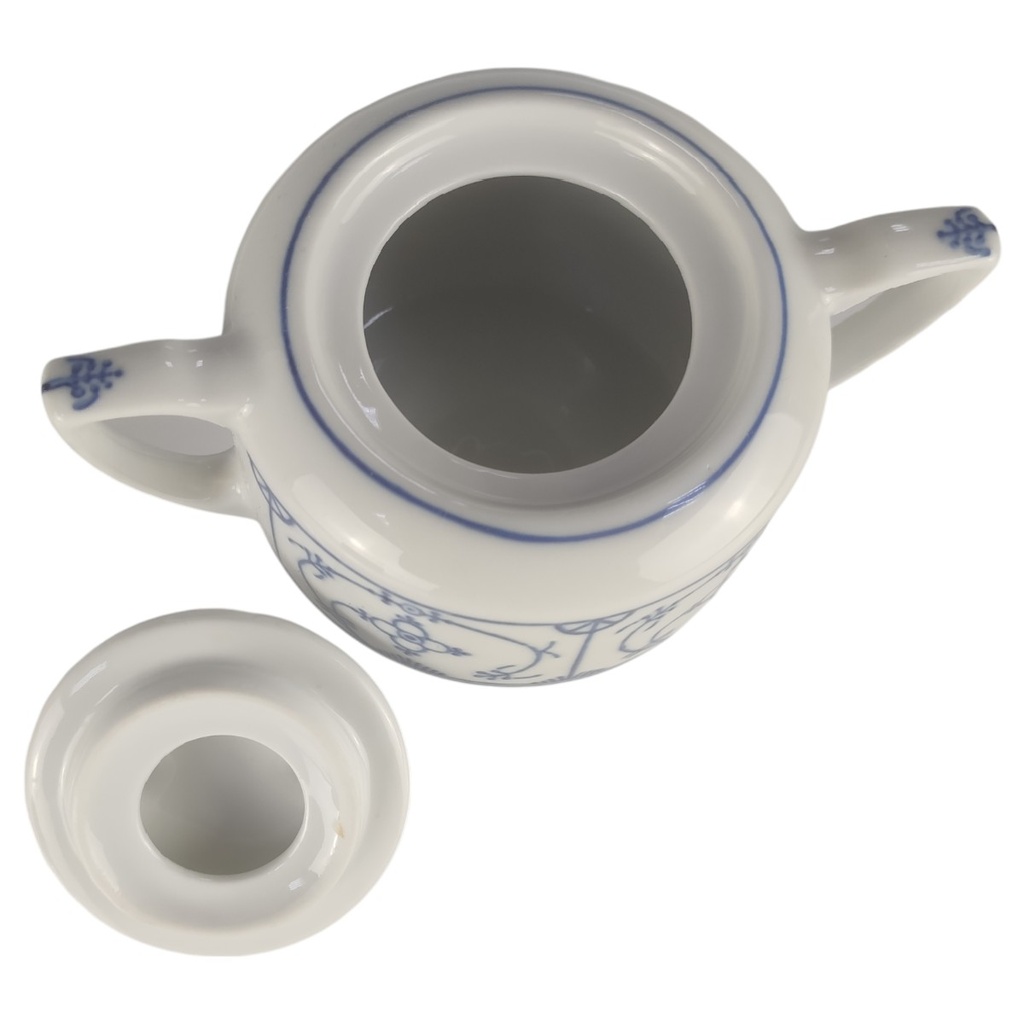 [1806168] Zuckerdose H 7,8 L 13,2 B 8,3 Jaeger & Co Indisch Blau Strohblume Porzellan gebraucht-sehr gut Bild 3