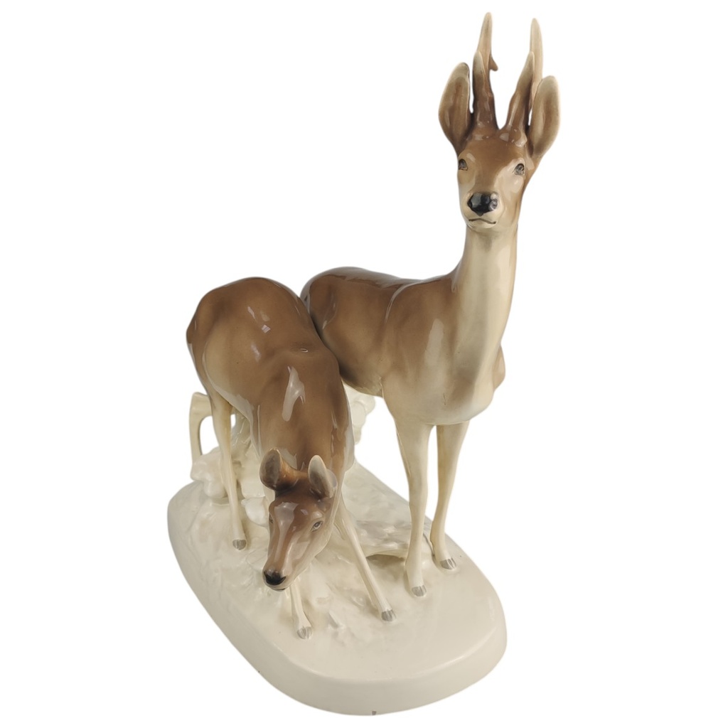 [1806237] Skulptur Royal Dux Rehe Rehpaar Rehfigur Bild 2