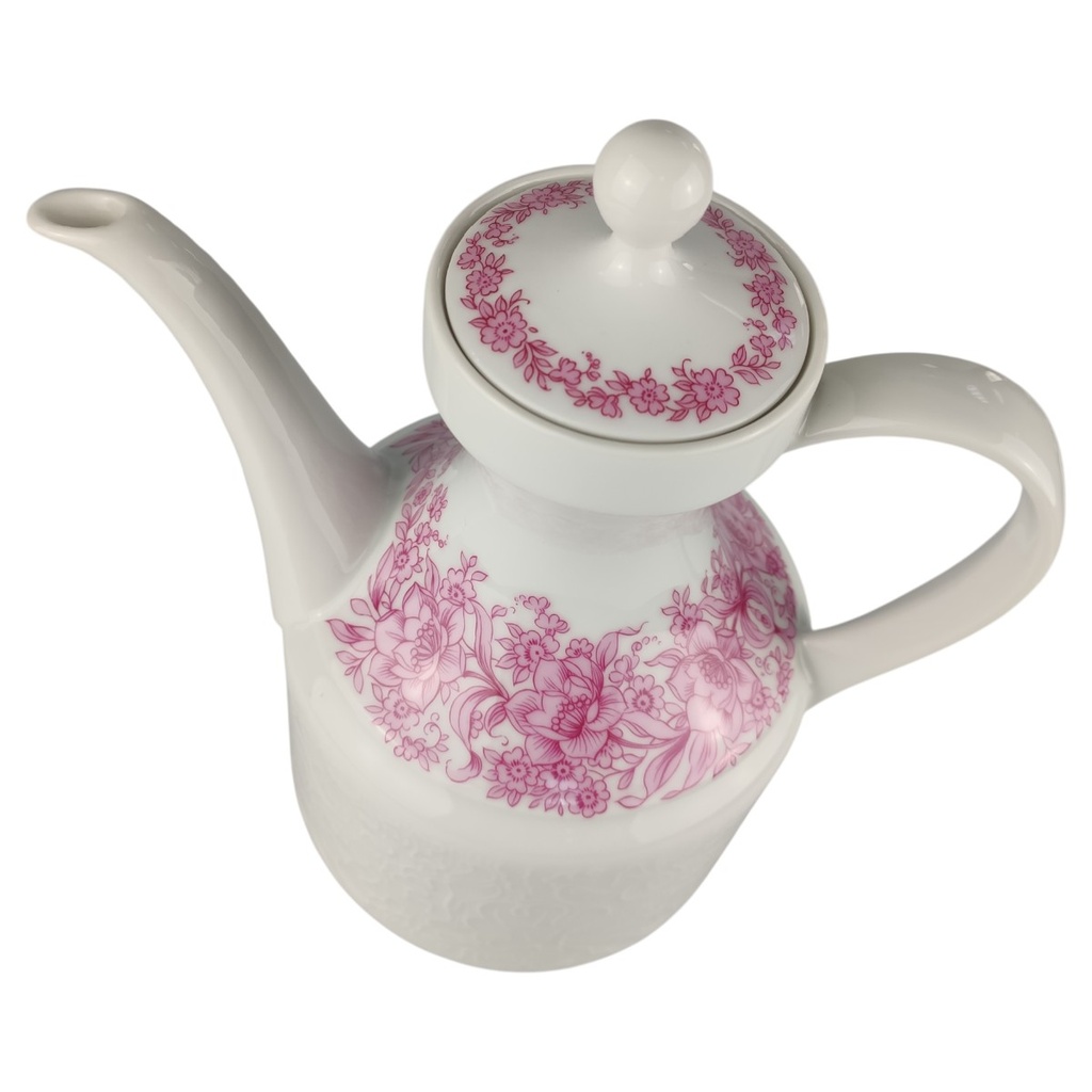 [1806269] Kaffeekanne 1,15 L Hutschenreuther Petra Relief roter Blumenkranz gebraucht - sehr gut Bild 2