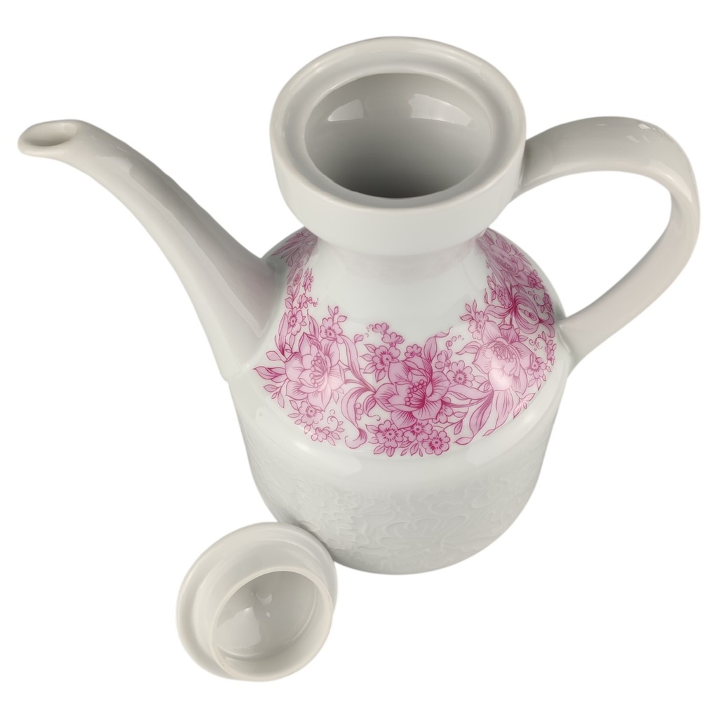 [1806269] Kaffeekanne 1,15 L Hutschenreuther Petra Relief roter Blumenkranz gebraucht - sehr gut Bild 3