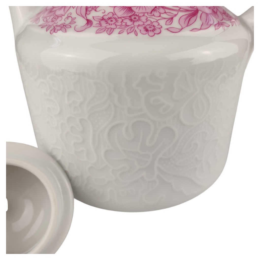 [1806269] Kaffeekanne 1,15 L Hutschenreuther Petra Relief roter Blumenkranz gebraucht - sehr gut Bild 4