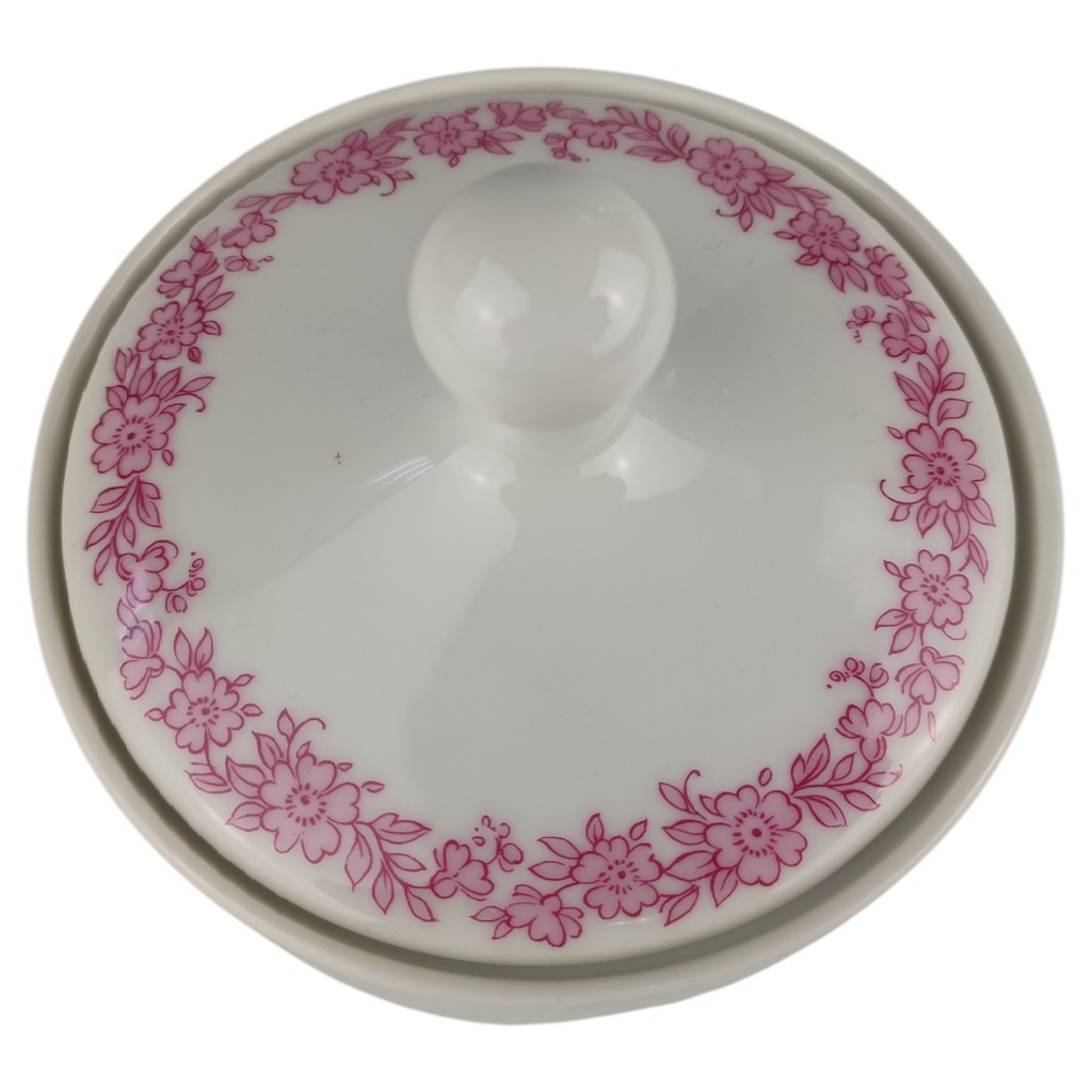 [1806272] Zuckerdose Hutschenreuther Petra Relief roter Blumenkranz gebraucht - sehr gut Bild 2