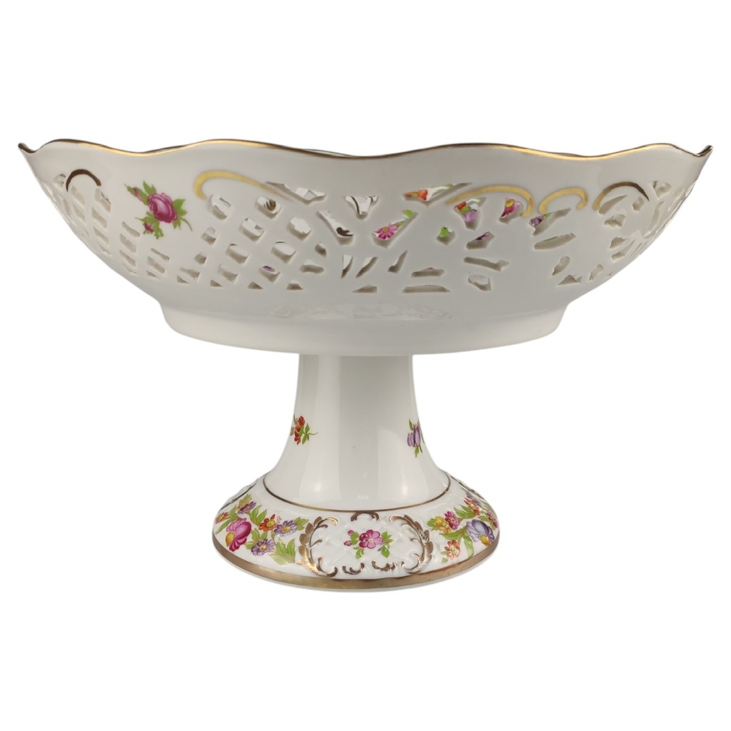 [1806283] Schale auf Fuß Durchbruchschale 23 cm Schumann Arzberg Form Dresden Dresdner Blume Empress gebraucht - sehr gut Bild 2