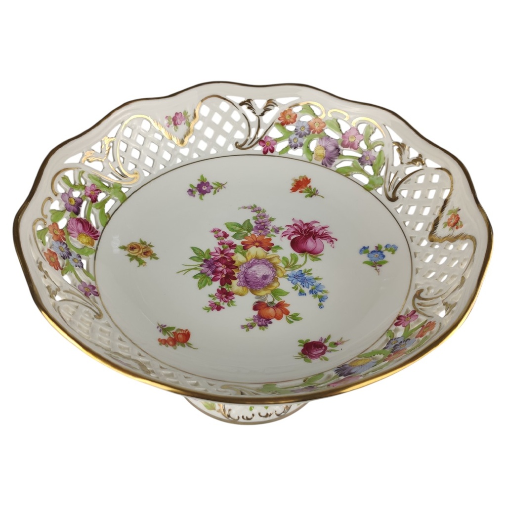 [1806283] Schale auf Fuß Durchbruchschale 23 cm Schumann Arzberg Form Dresden Dresdner Blume Empress gebraucht - sehr gut Bild 3