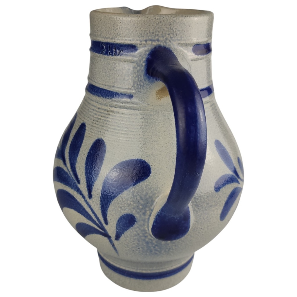 [1806386] Henkelkrug Krug Weinkrug 2 L Westerwälder Salzglasur Floralmotiv Kobaltblau Bild 3